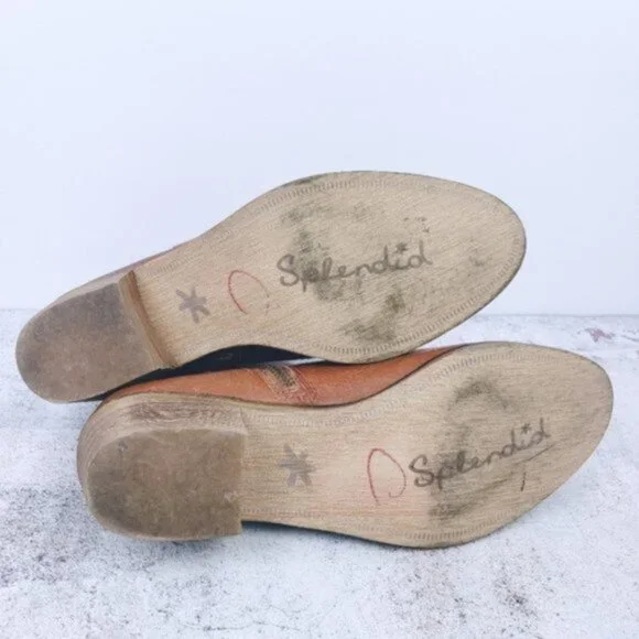 Splendid Pebbled Genuine Leather Ankle Booties size 6.5 Minimalist Preppy - Picture 11 of 12